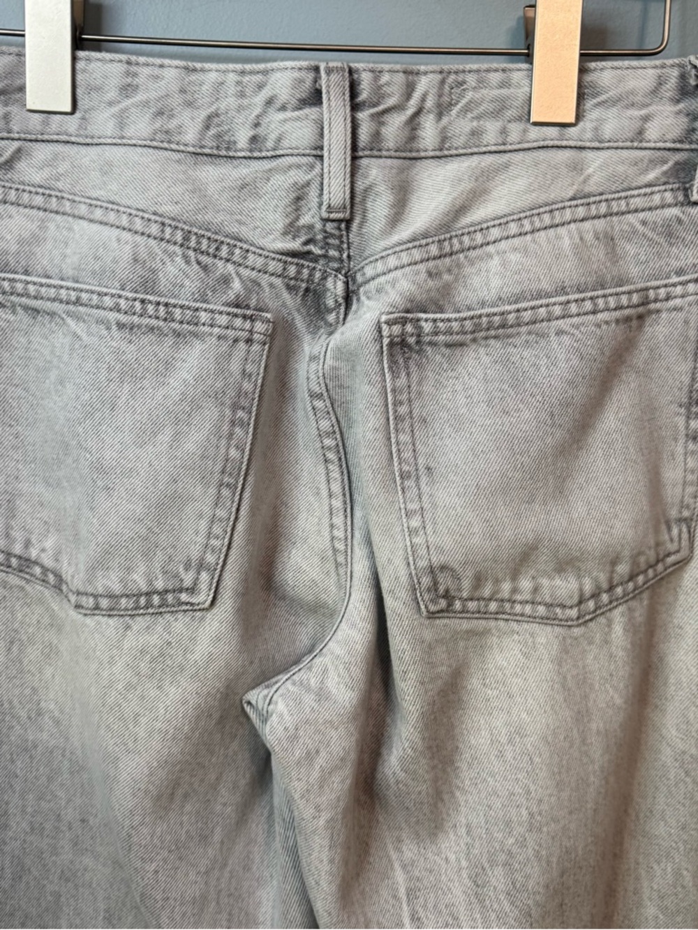 Zara High-Rise Wide Leg Jeans in Grey Wash. 100% Cotton. 4 / 26 (actual 29X33) - Picture 7 of 11